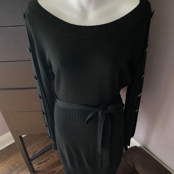 Lapis Stretchy Soft Sweater Dress Great Detail EUC - Picture 3 of 7